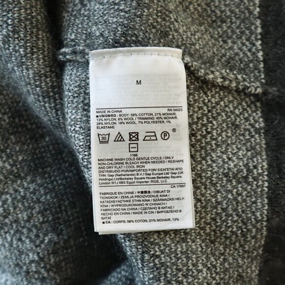 Banana Republic Gray Ivory Buffalo Check Textured Mohair Knit Sweater Dress  M - Picture 5 of 6